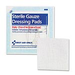 FAO STERILE GUAZE PADS 2"" X 2"" 10CT