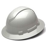 HARD HAT FULL BRIM GRAPHITE SHINY WHITE RATCHET SUSP.