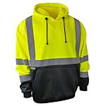 HV HOODED PULLOVER SWEATSHIRT, XL, COLOR BLOCKED BOTTOM, MESH LINED HOOD, ANSI/ISEA 107 TYPE R CLASS 3
